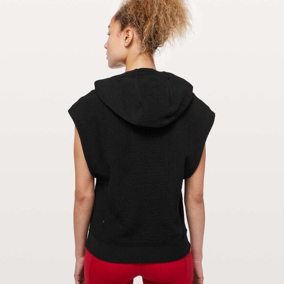 Lululemon Easy Going Hoodie Black Size 12 Sleeveless Pullover $98 - Picture 3 of 6